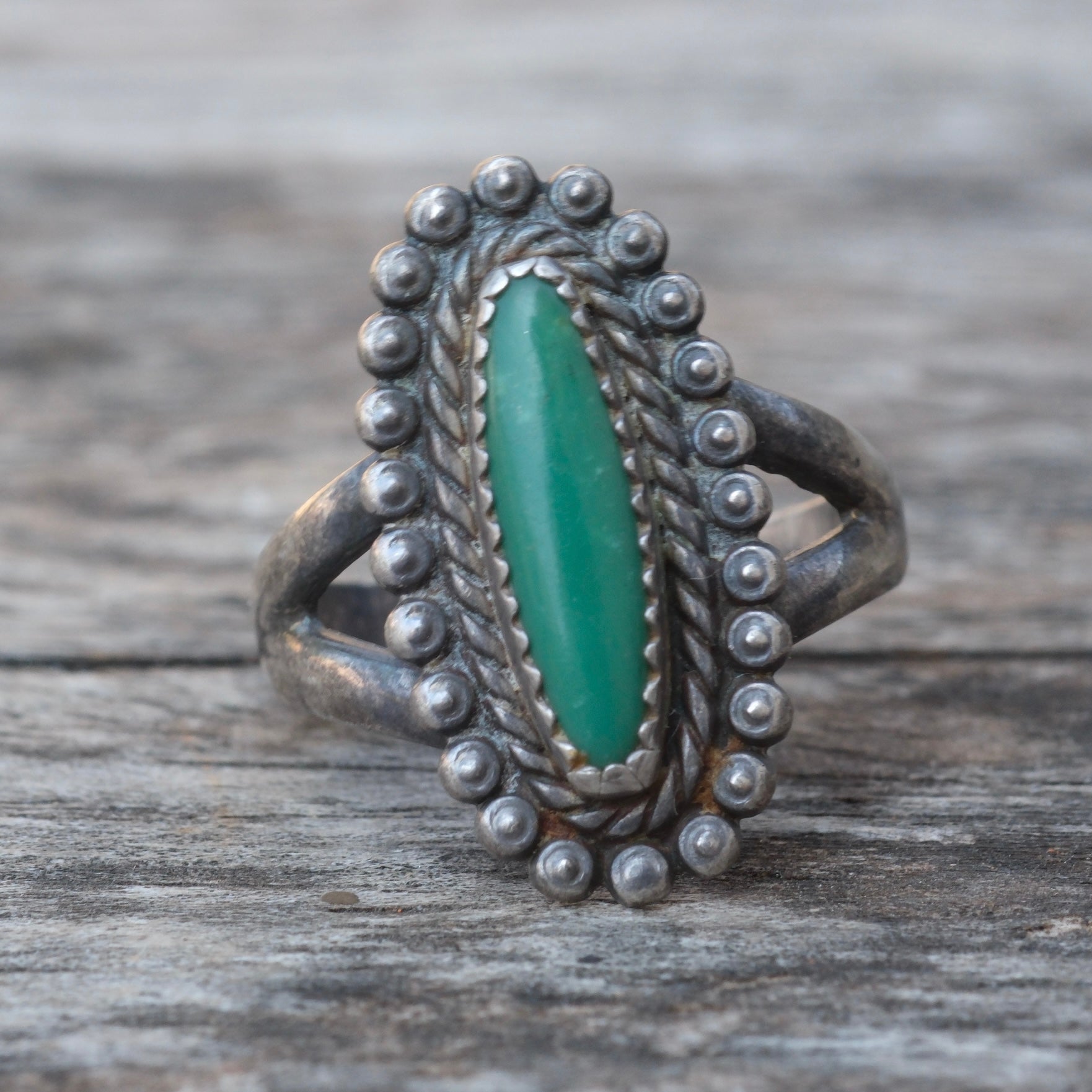 Vintage Sterling Turquoise Ring 5.75