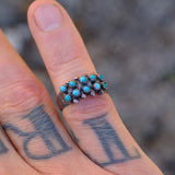 Vintage Sterling Snake Eye Turquoise Band 5.25