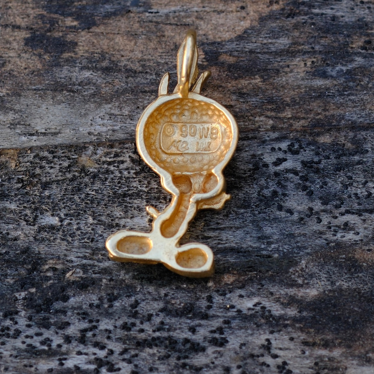 Vintage 14K Gold Tweedy Bird Pendant .75"