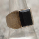 Vintage Sterling Onyx Signet Ring 9.75