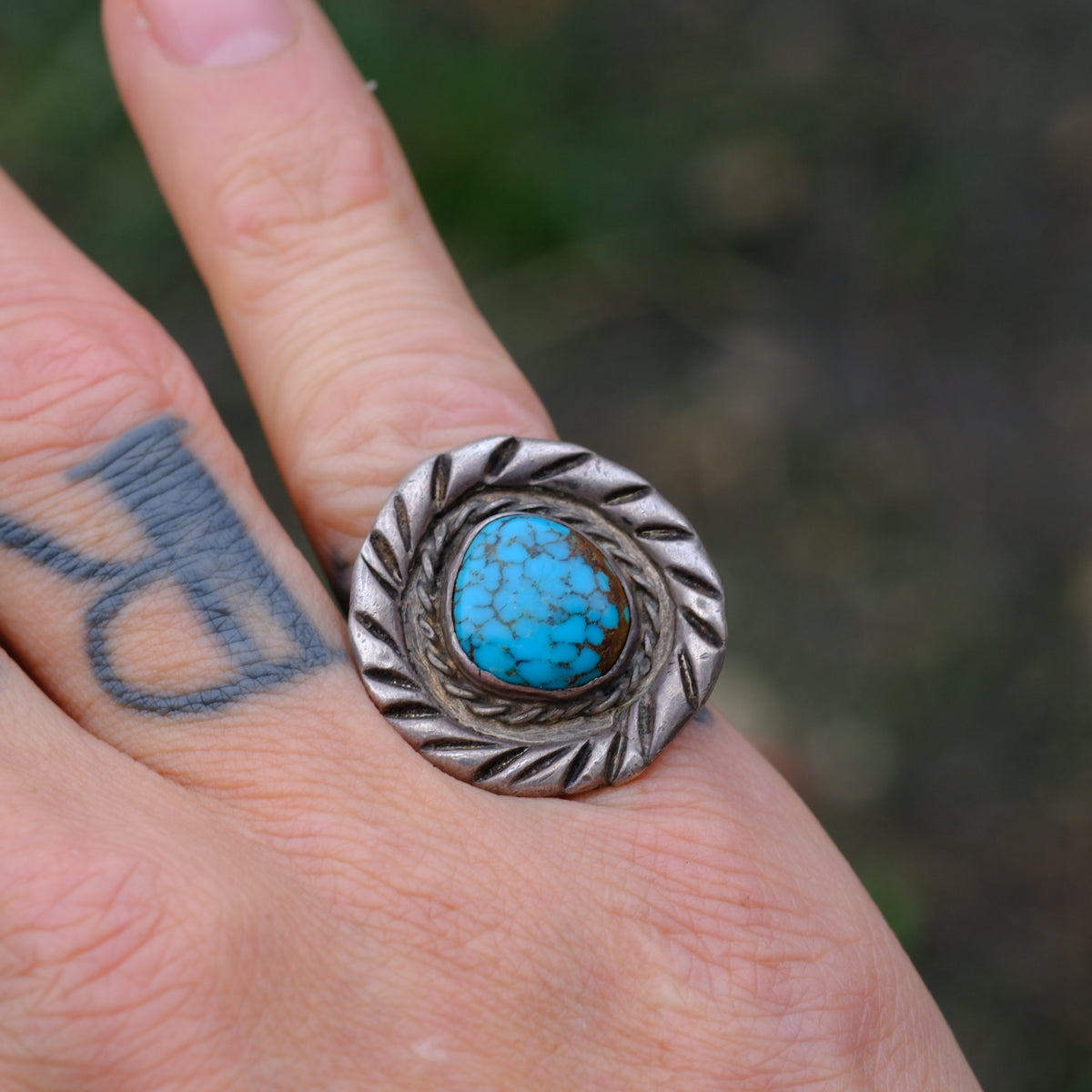 Vintage Sterling Turquoise Ring 8