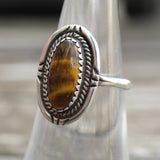 Vintage Sterling Tigers Eye Ring 6.25