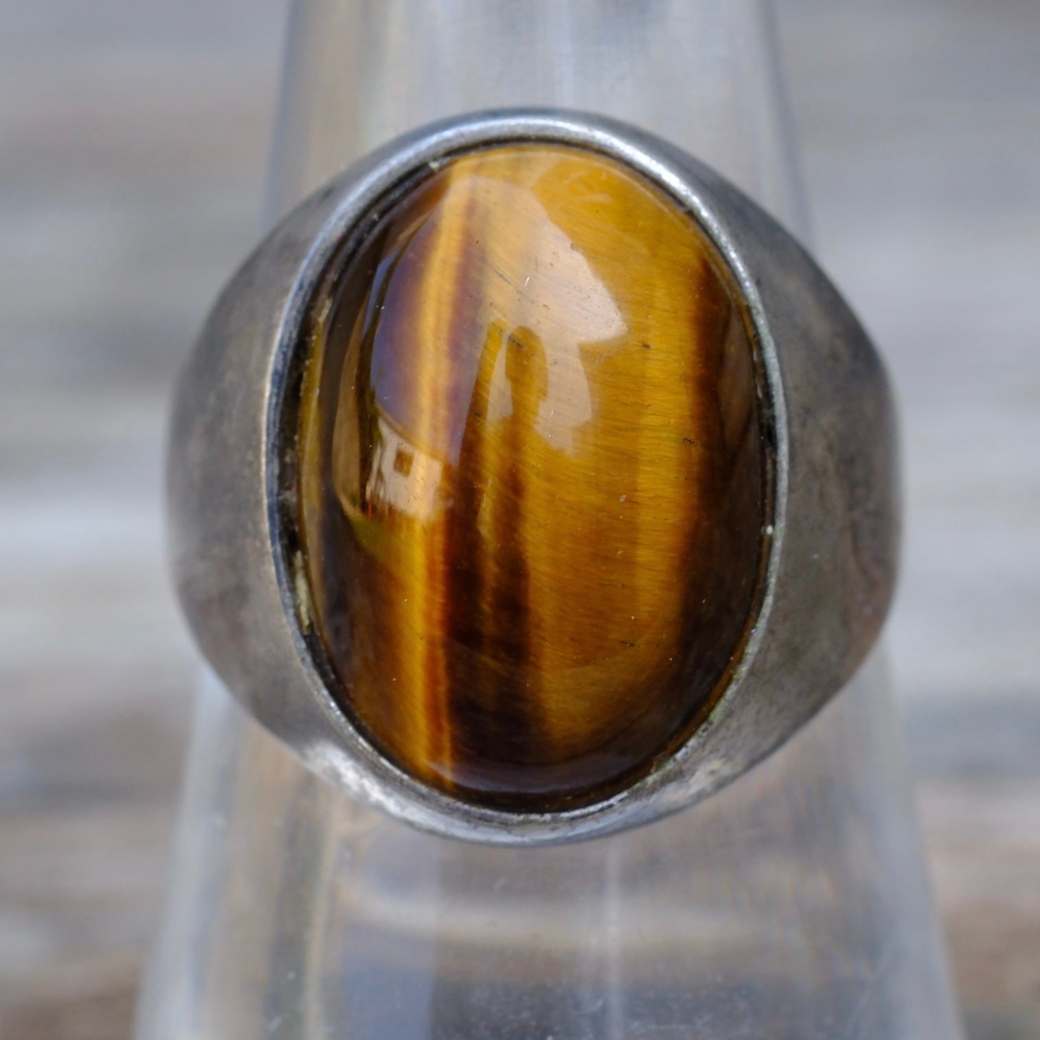 Vintage Sterling Tigers Eye Ring 9