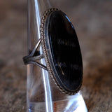 Vintage Sterling Petrified Wood Ring 7