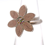 Vintage Sterling Jasper Flower Ring 5.75