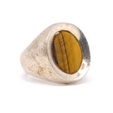 Vintage Sterling Tigers Eye Signet Ring 6.5