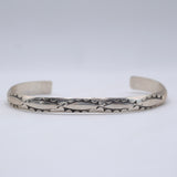Vintage Sterling Silver Stamped Triangle Cuff Bracelet 6.5"