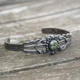 Vintage Sterling Turquoise Stamped Cuff