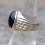 Vintage Sterling Onyx Ring 6.5