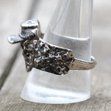 Vintage White Bronze Biker Ring 11.25