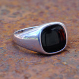 Vintage Sterling Onyx Signet Ring 10