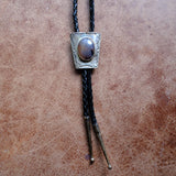 Vintage Sterling Petrified Wood Bolo Tie
