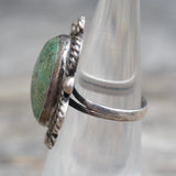 Vintage Sterling Turquoise Roper Ring 4.25