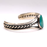 Vintage Sterling Turquoise Braided Cuff Bracelet 7"