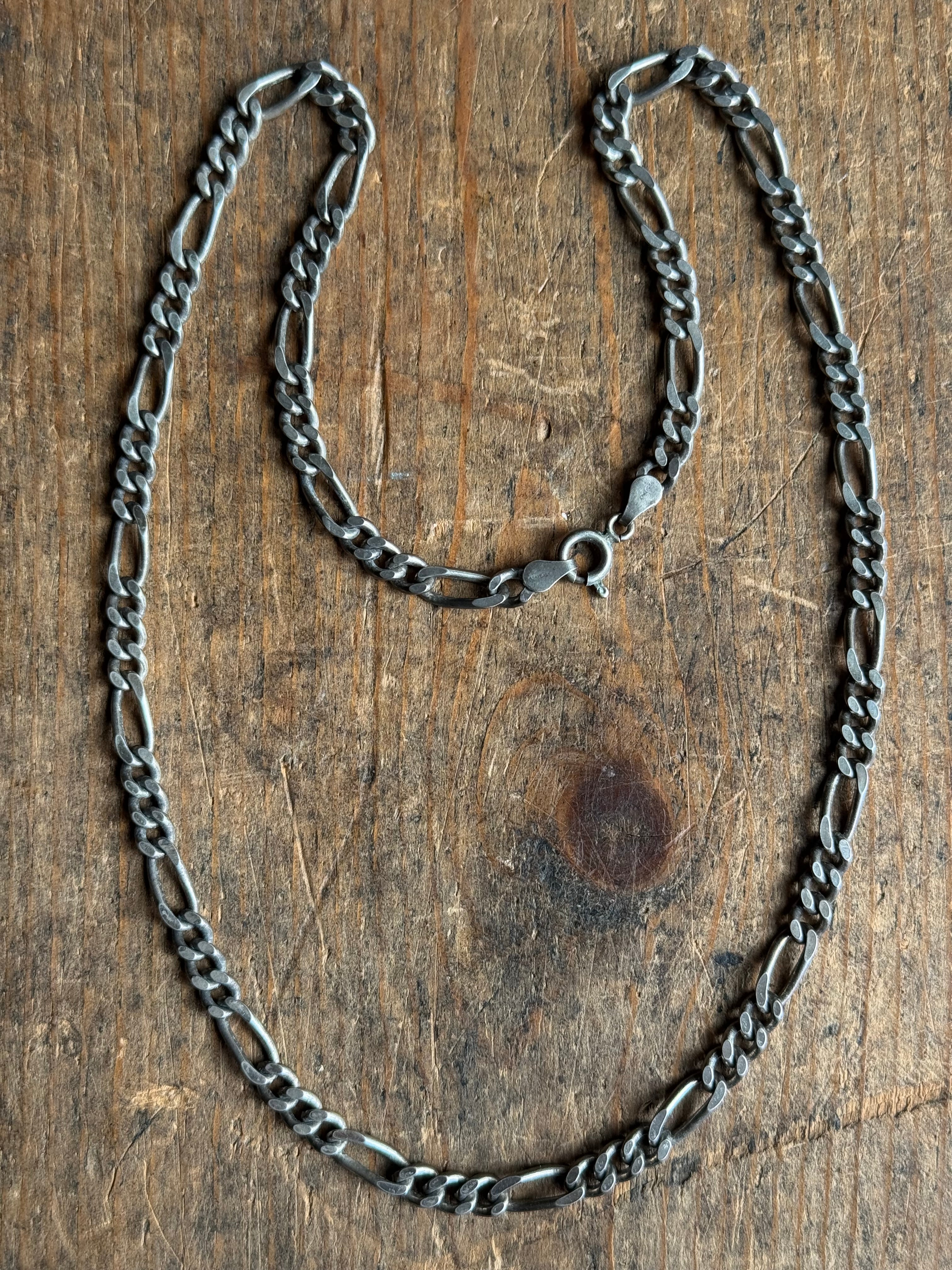 Vintage Sterling Silver 20” Figaro Chain