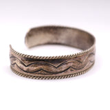 Vintage Sterling Silver Stamped Cuff Bracelet 6.25"