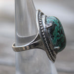 Vintage Sterling Chrysocolla Roper Ring 4.75
