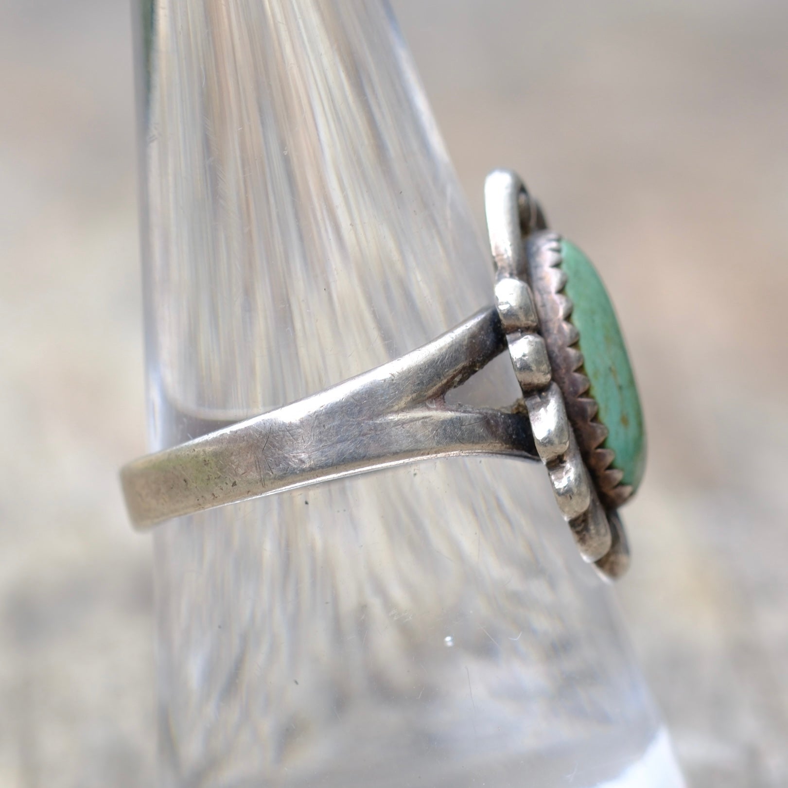 Vintage Sterling Turquoise Ring 8.5