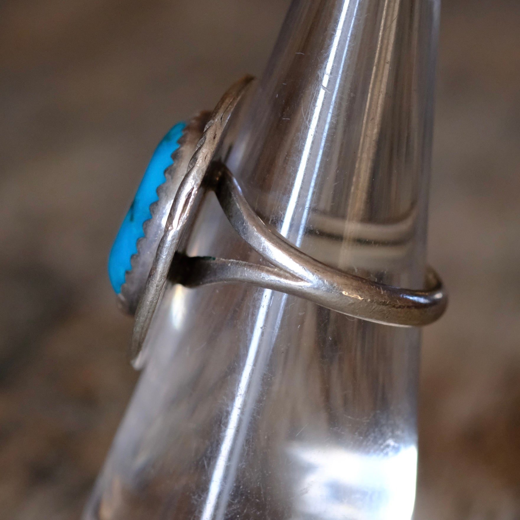 Vintage Sterling Turquoise Ring 5.75