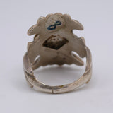 Vintage Sterling Silver Sandcast Turquoise Ring 8