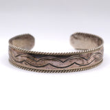 Vintage Sterling Silver Stamped Cuff Bracelet 6.25"