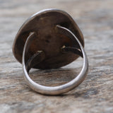 Vintage Sterling Turquoise Roper Ring 12