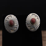 Vintage Sterling Silver Coral Earrings