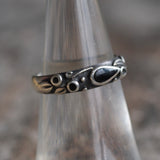 Vintage Sterling Silver Floral Band 5.75