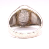 Vintage Sterling Crushed Turquoise Inlay Thunderbird Ring 13