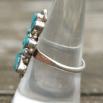 Vintage Sterling Turquoise Cluster Ring 8.5