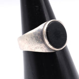 Vintage Sterling Onyx Signet Ring 9