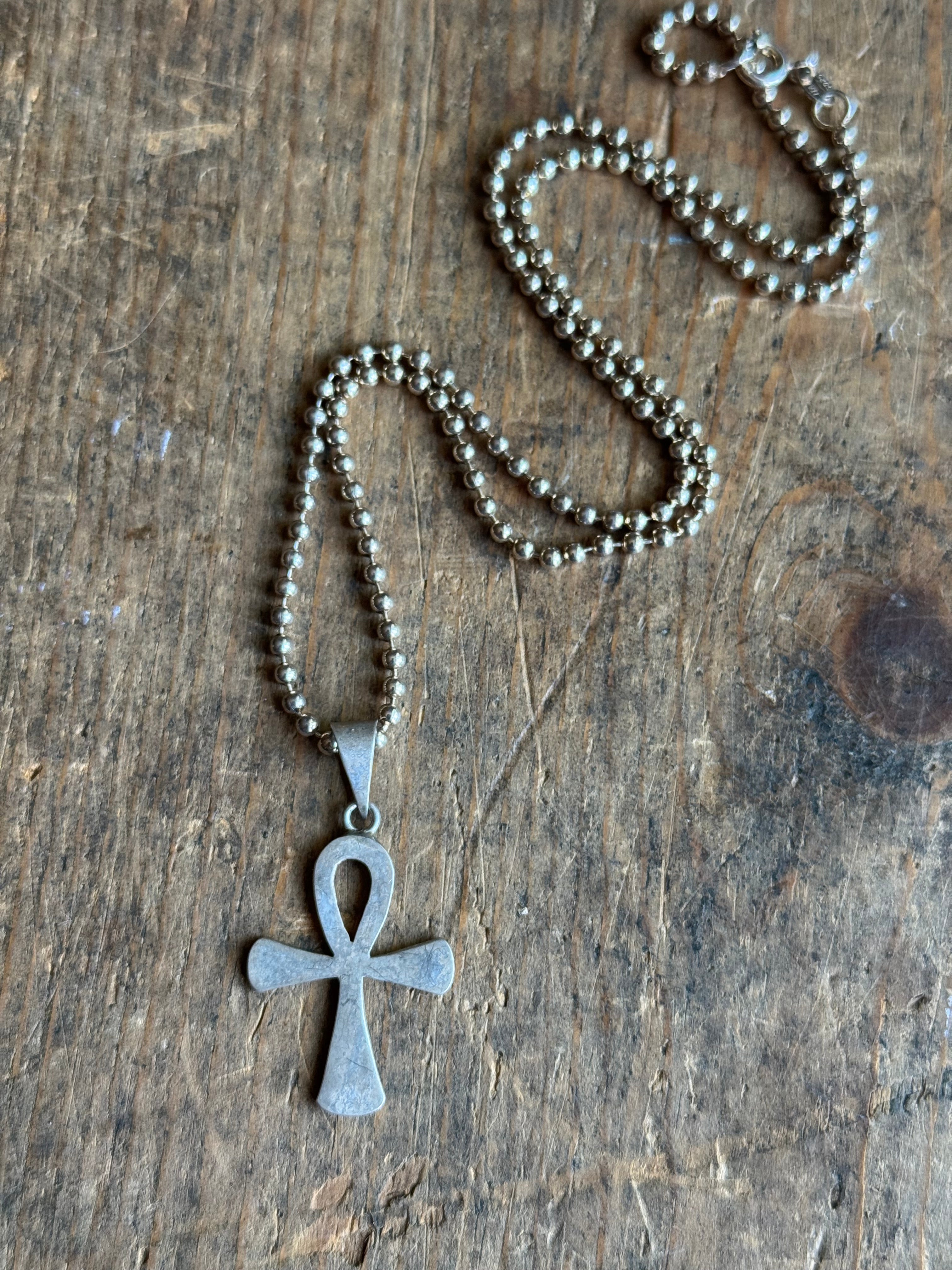 Vintage Sterling Silver Ankh Necklace