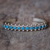 Vintage Sterling Snake Eye Turquoise Cuff Bracelet 6.25"