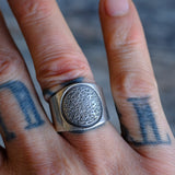 Vintage Sterling Aztec Calendar Cigar Band Ring 9.25
