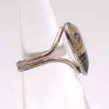Vintage Sterling Painted Butterfly Wing Heart Ring 3.75