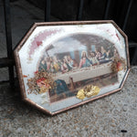 Vintage Last Supper Bubble Frame With Dried Flowers