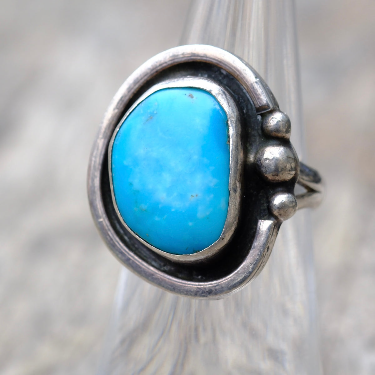 Vintage Sterling Turquoise Ring 5.5
