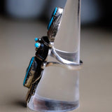 HUGE Vintage Sterling Turquoise Kachina Ring 7.75