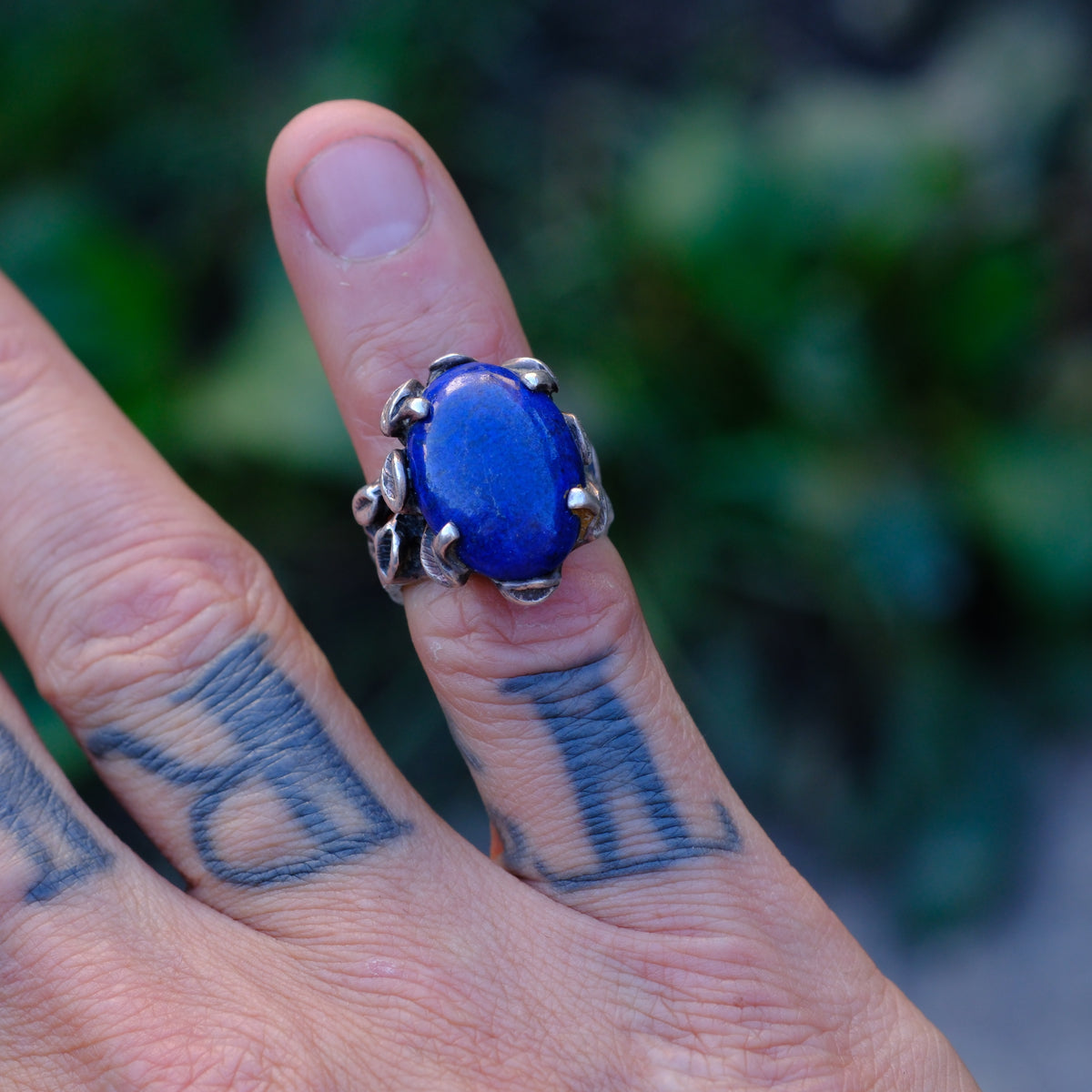 Vintage Sterling Lapis Ring 4.75