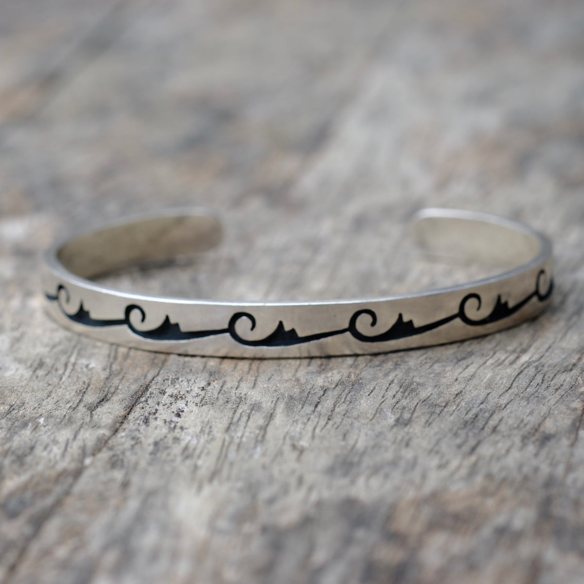 Vintage Sterling Silver Stamped Cuff Bracelet