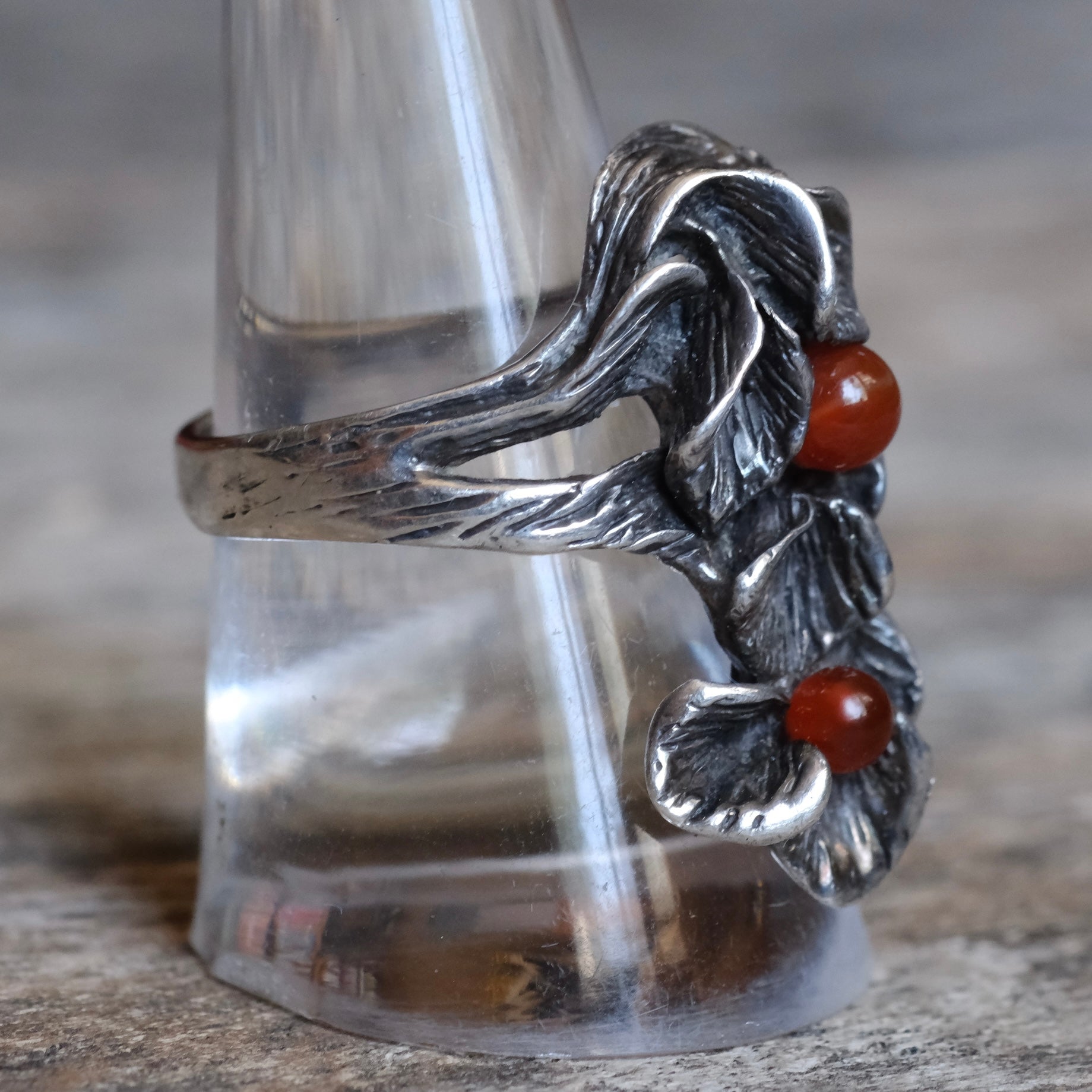 Vintage Sterling Flower Ring 8.75