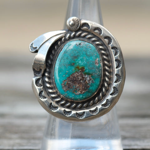Vintage Sterling Turquoise Ring 7.25