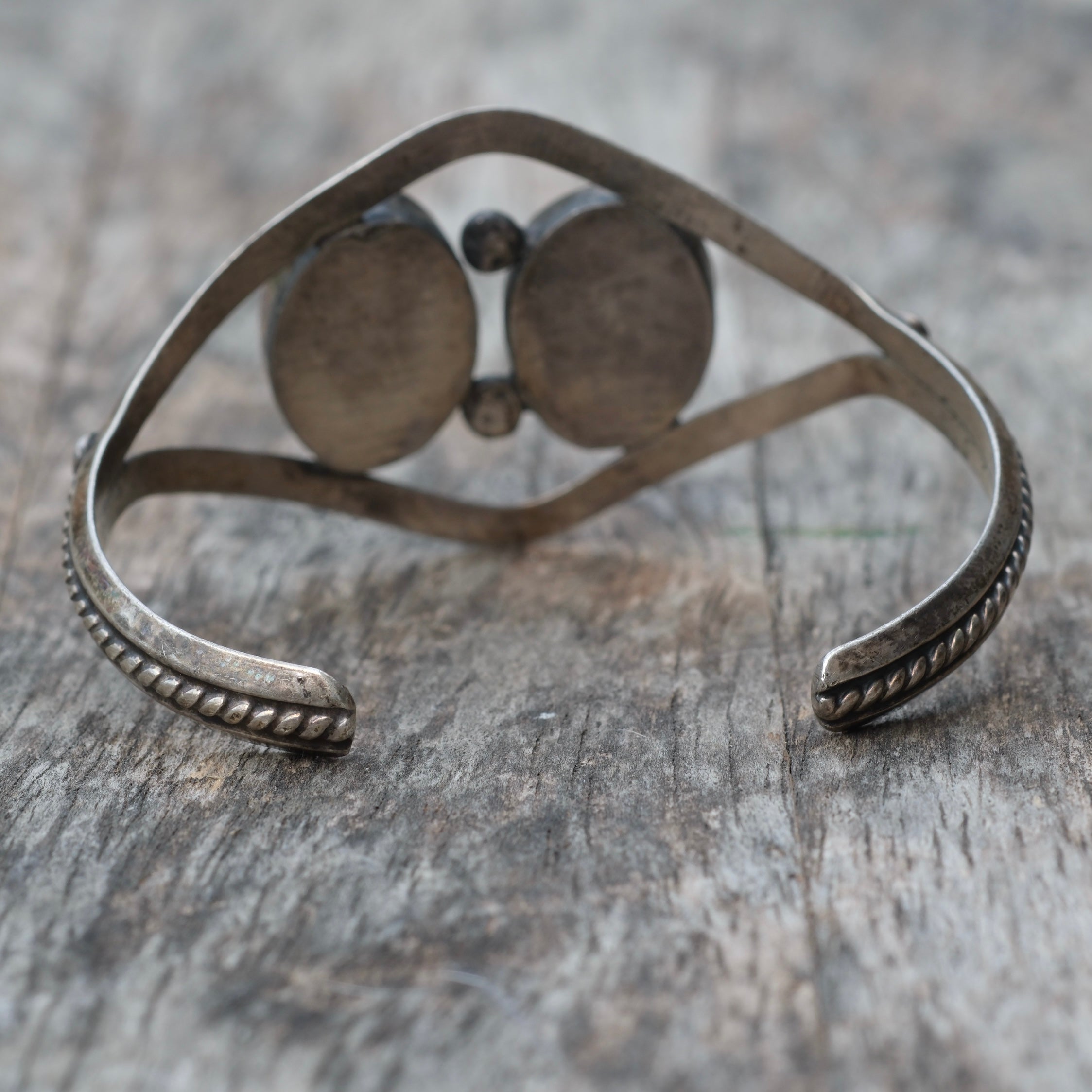 Vintage Sterling 2-Stone Tigers Eye Cuff
