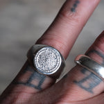 Vintage Sterling Aztec Calendar Signet Ring 8