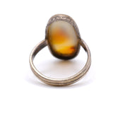 Vintage Sterling Agate Ring 4.75