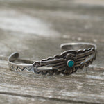 Vintage Sterling Turquoise Thunderbird Cuff