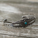 Vintage Sterling Turquoise Thunderbird Cuff