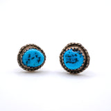 Vintage Sterling Turquoise  Stud Earrings