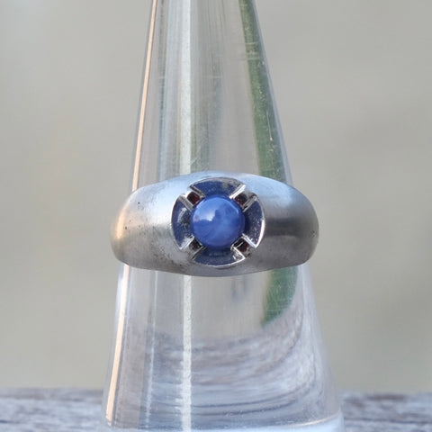 Vintage Sterling Glass Ring 7.75