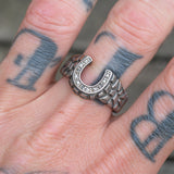 Vintage Sterling Silver Horseshoe Ring 10.25